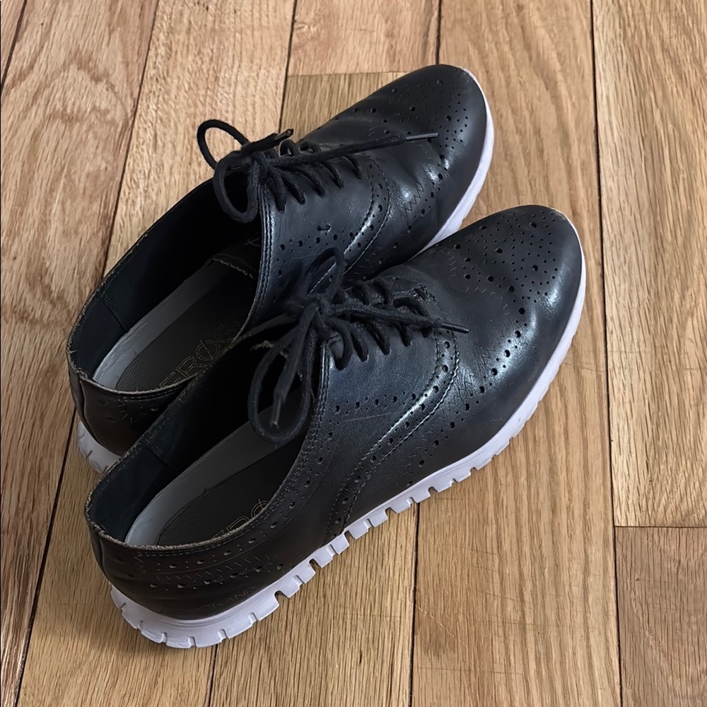 Cole Haan Womens Zerogrand Wing Oxford, black/lavendar, size 7